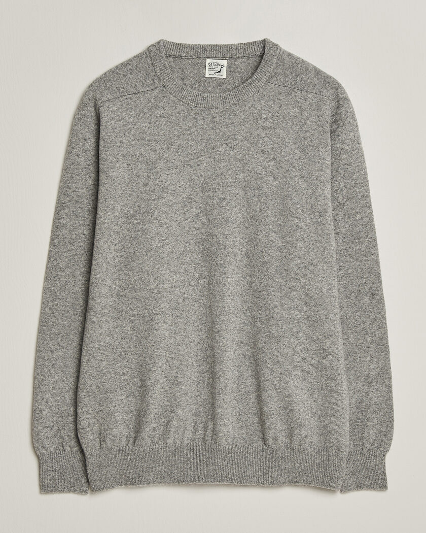orSlow Simple Crew Neck Sweater Light Grey – Grijs
