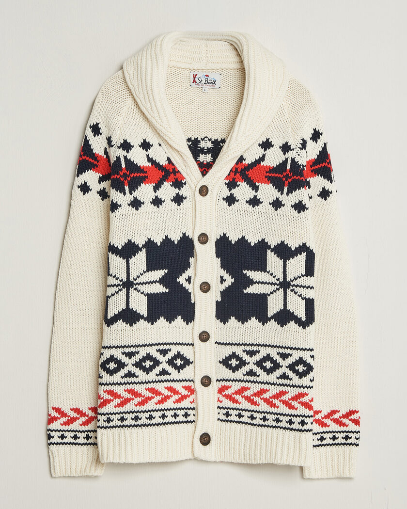 MC2 Saint Barth Archer Cardigan Nordic Aztec – Wit