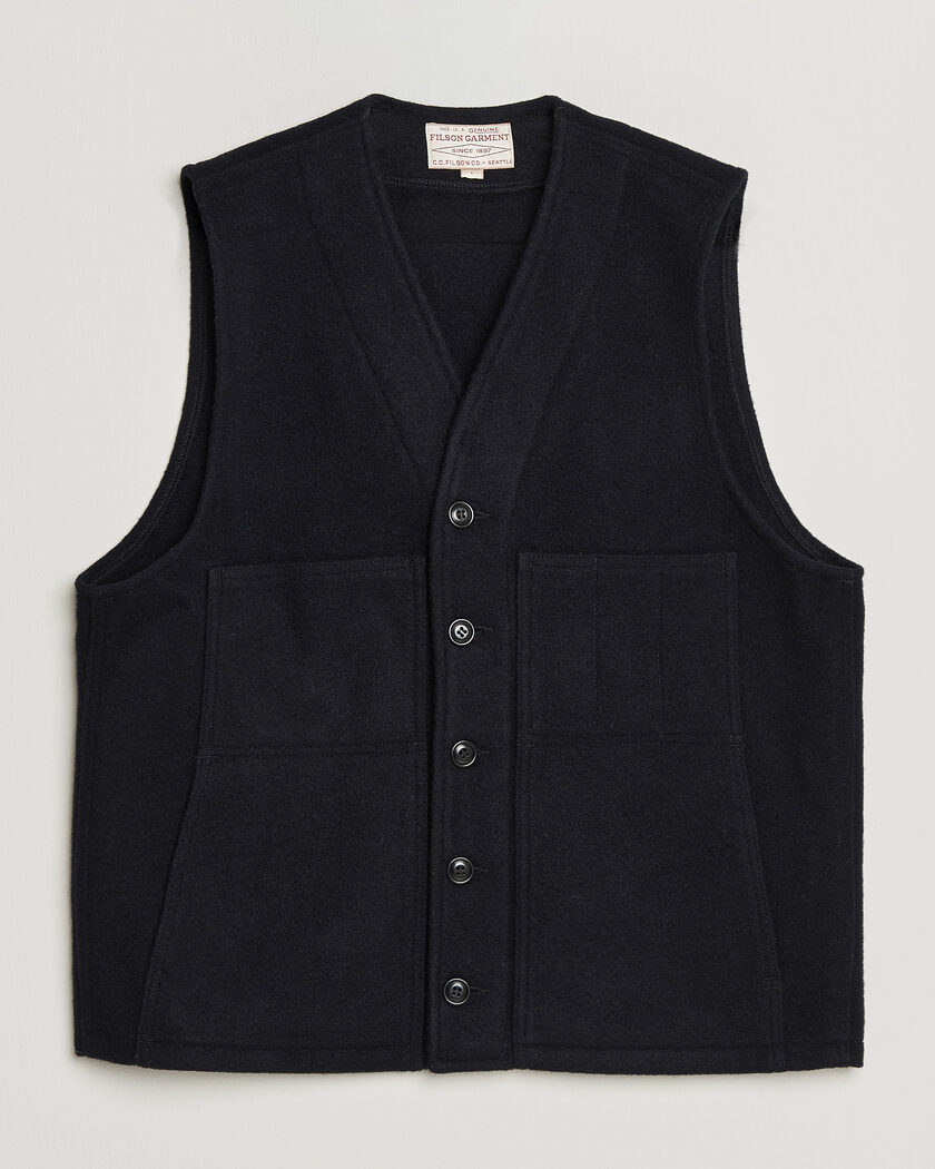 Filson Mackinaw Wool Vest Navy – Blauw
