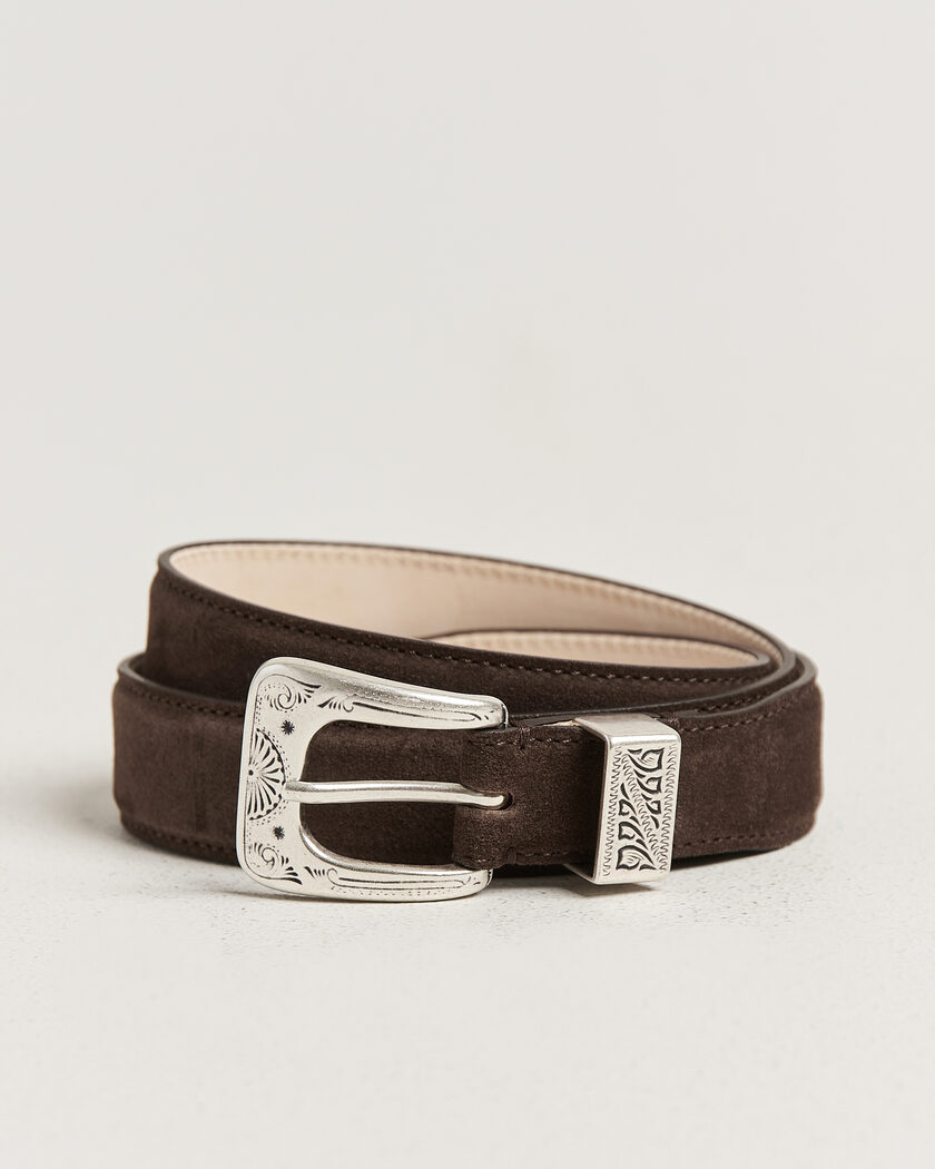 Drake's Suede Western Belt Dark Brown – Bruin