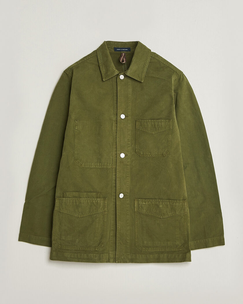 Drake's Duck Cotton Canvas Chore Jacket Olive – Groen