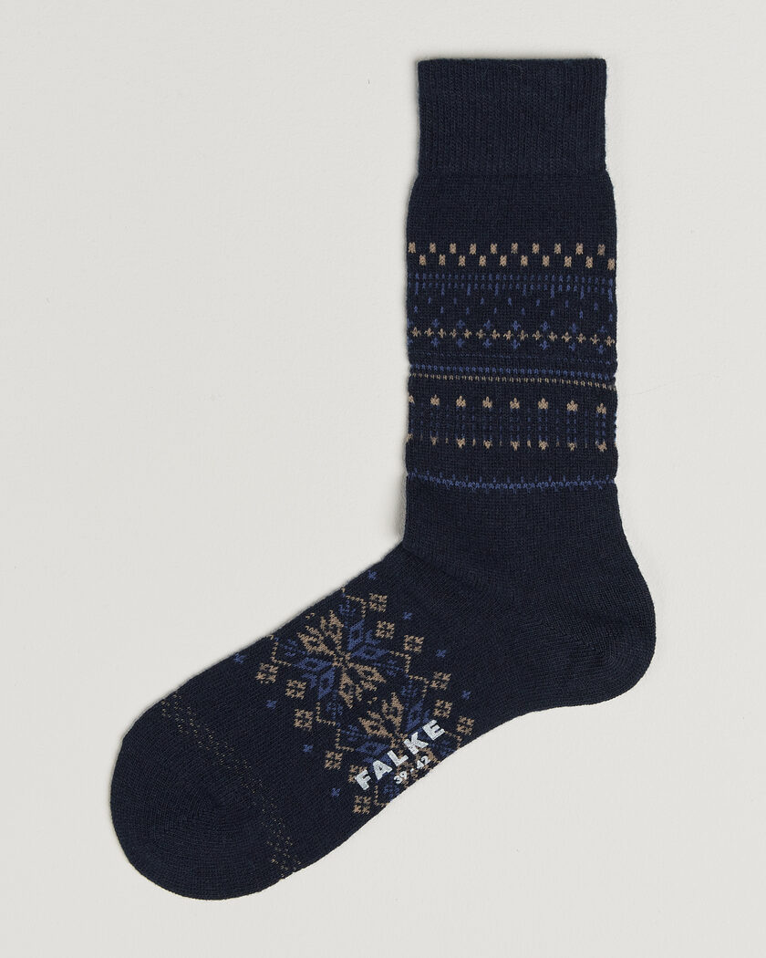 Falke Sky Limit Fairisle Socks Space Blue – Blauw
