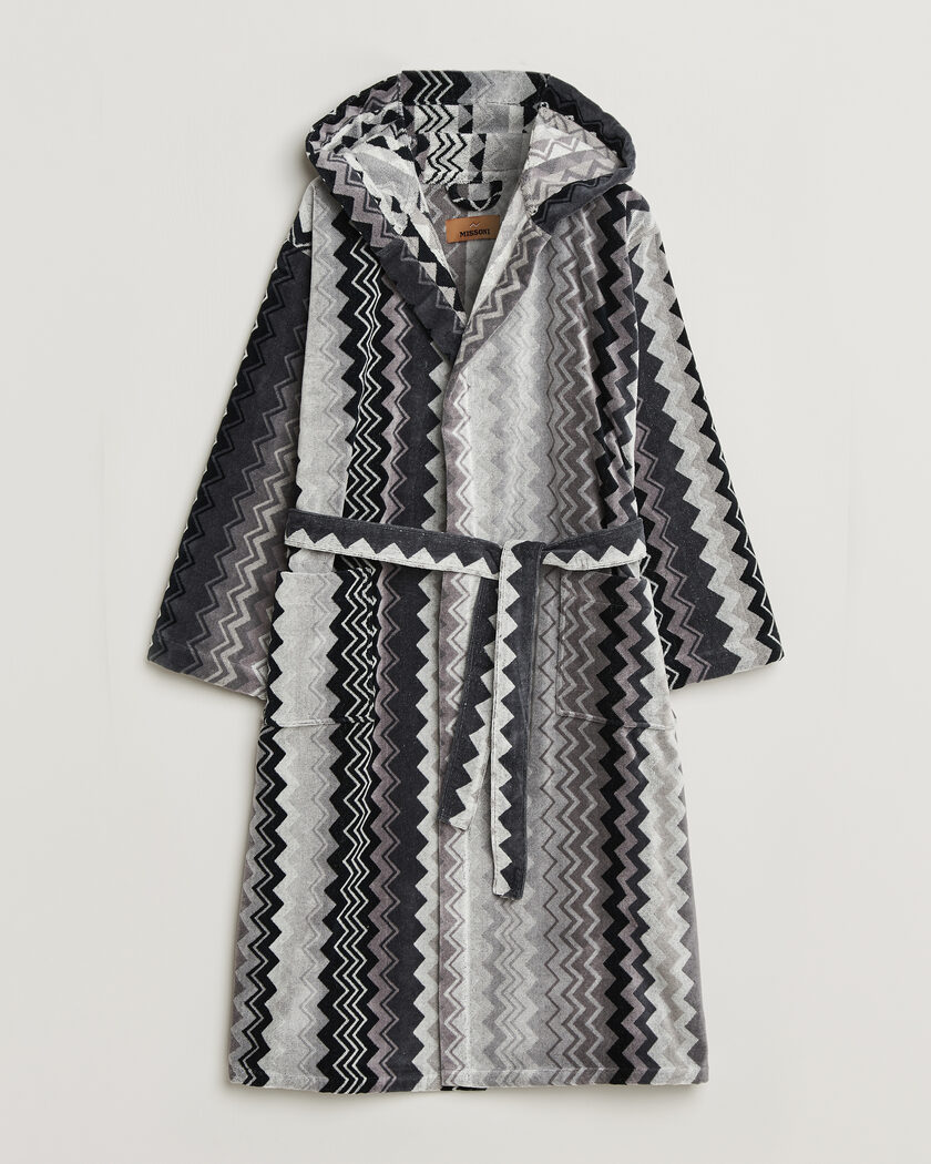 Missoni Home Giacomo Hooded Bathrobe Multi Black – Zwart