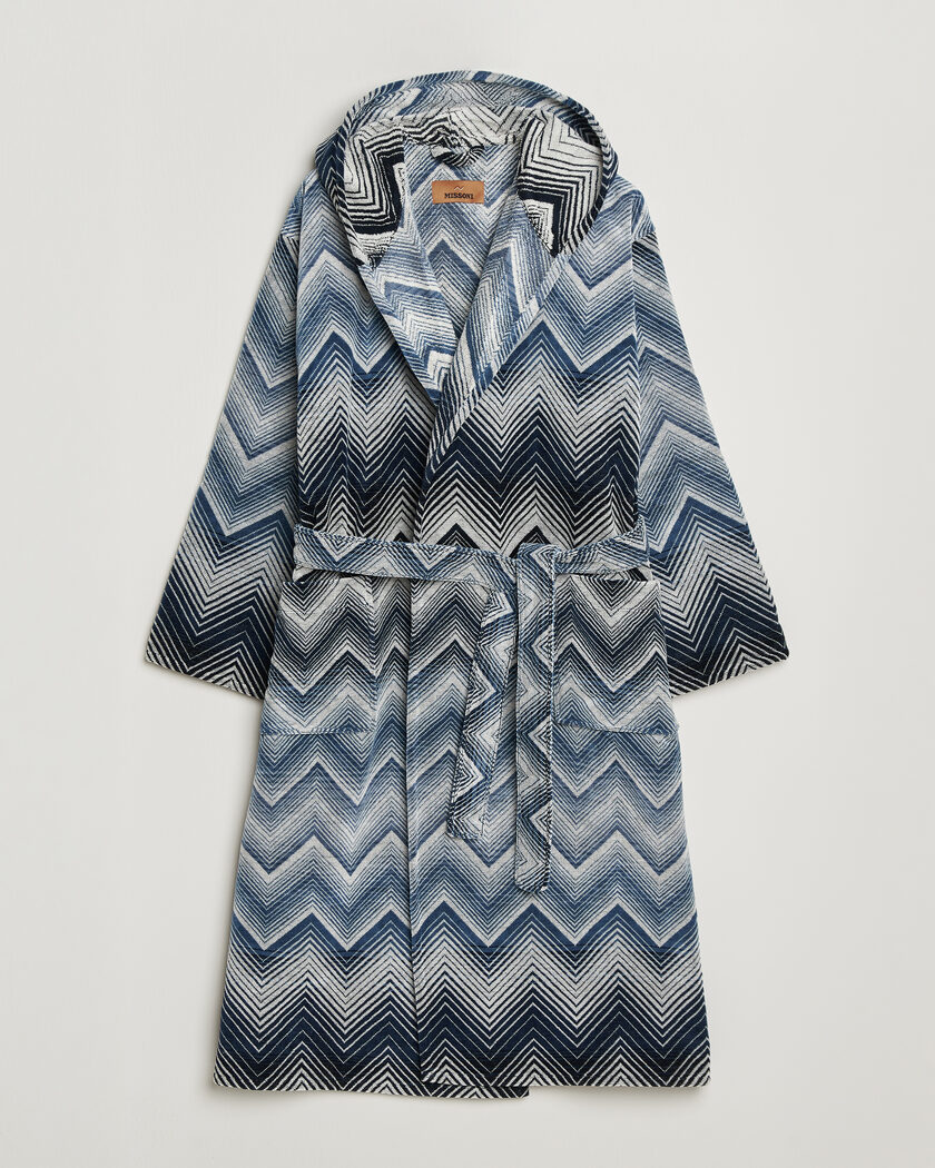 Missoni Home Marea Hooded Bathrobe Multi Blue – Blauw