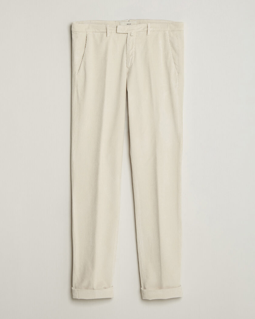 Briglia 1949 Slim Fit Corduroy Trousers Off White – Wit