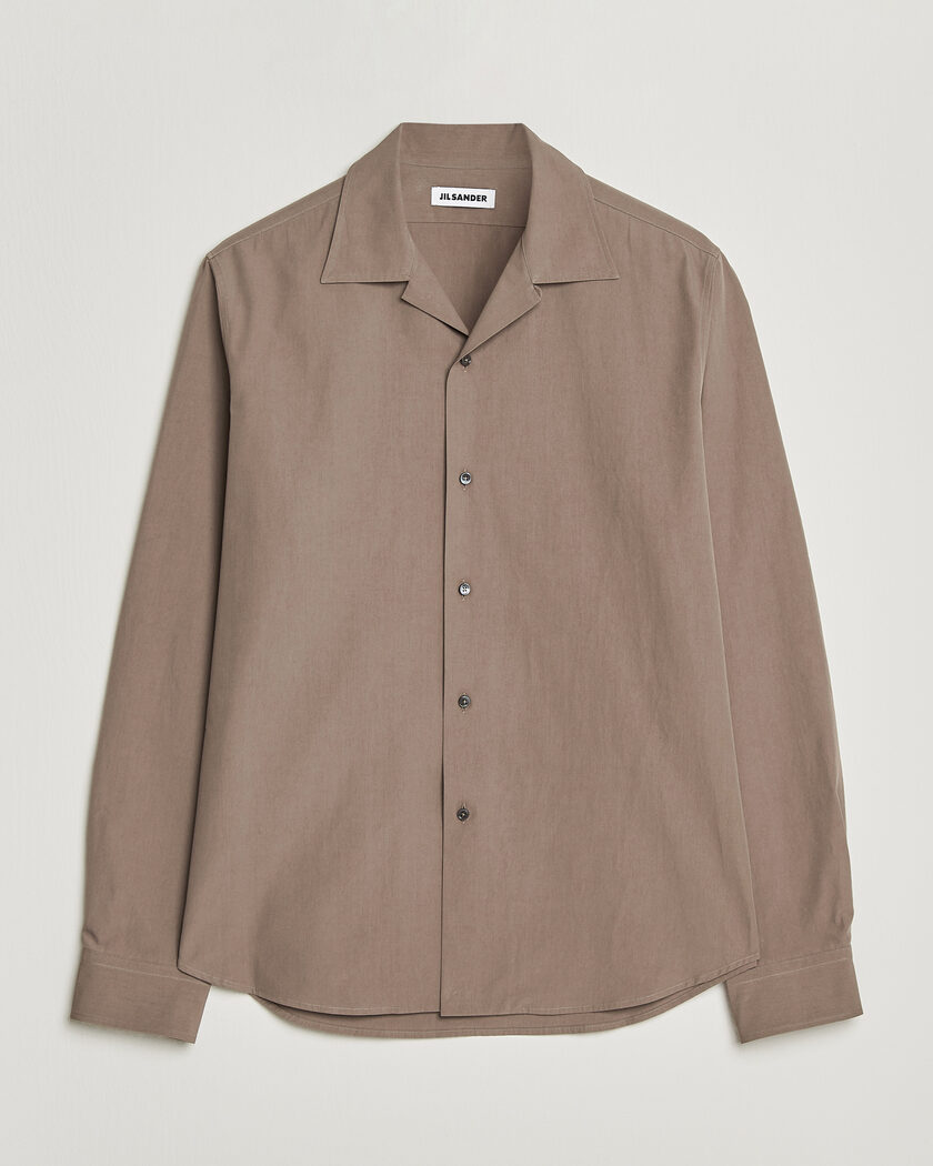 Jil Sander Crispy Washed Cotton Shirt Taupe – Beige