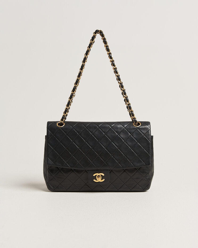 Chanel Pre-Owned Vintage Classic Flap Bag Lambskin Black – Zwart