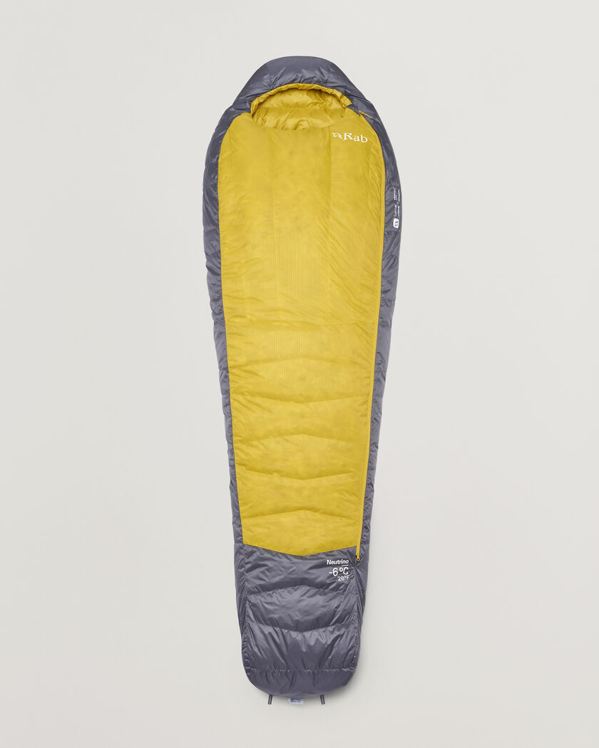  Rab Neutrino -6C Sleeping Bag Long Graphene/Dark Pollen – Meerkleurig