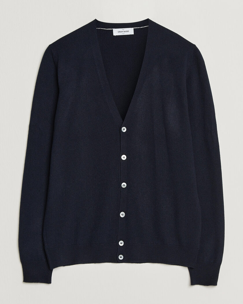 Gran Sasso Wool/Cashmere Cardigan Navy – Blauw