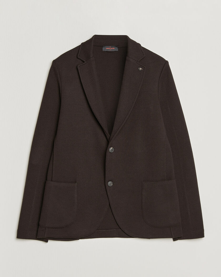 Gran Sasso Rainwool Knitted Blazer Dark Brown – Bruin