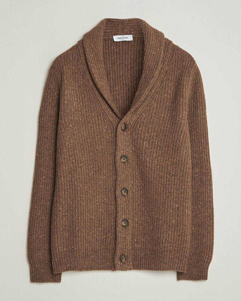 Gran Sasso Wool/Cashmere Donegal Cardigan Brown – Bruin