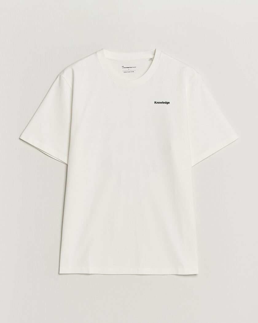 KnowledgeCotton Apparel Back Print T-Shirt Egret – Wit