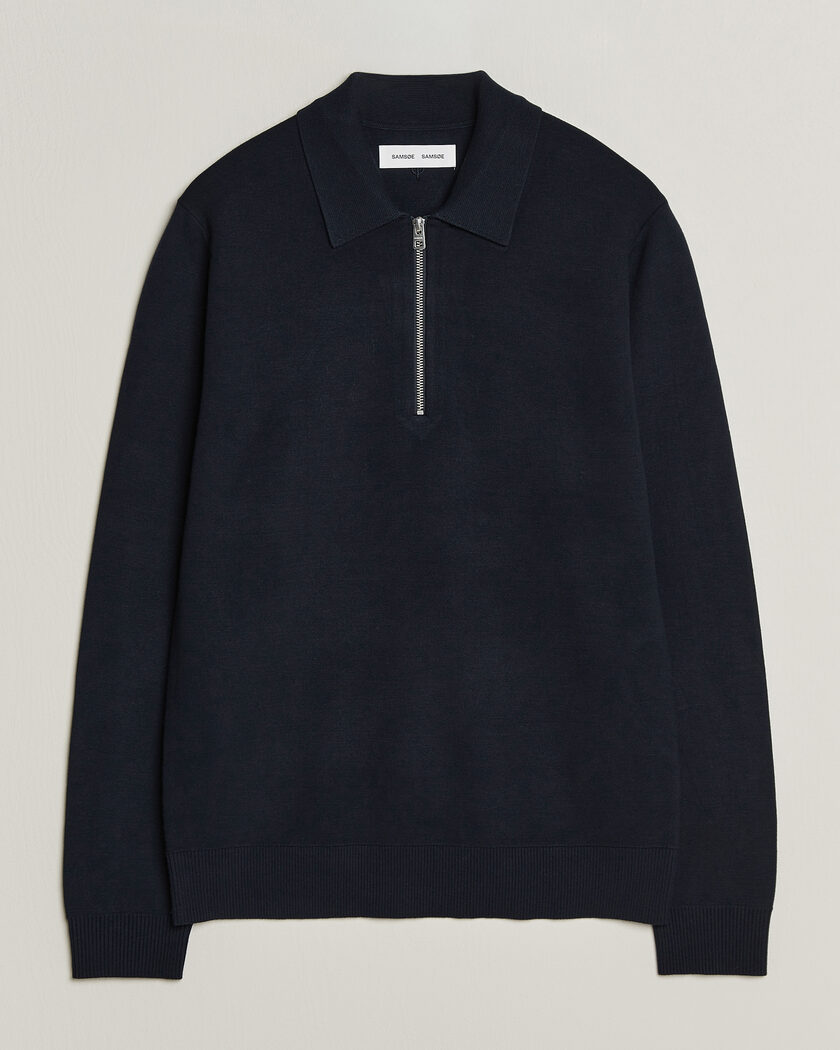 Samsøe Samsøe Matt Half Zip Polo Sky Captain – Blauw