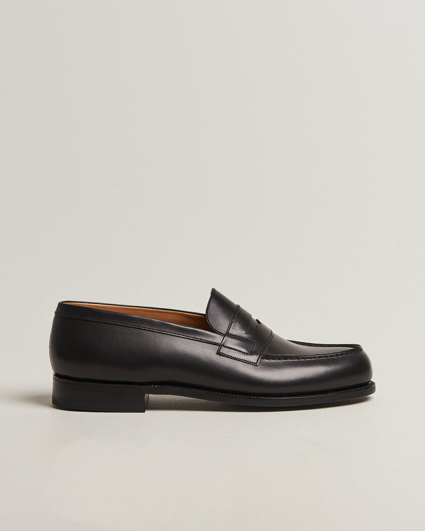 J.M. Weston 180 Penny Loafer Black Calf – Zwart