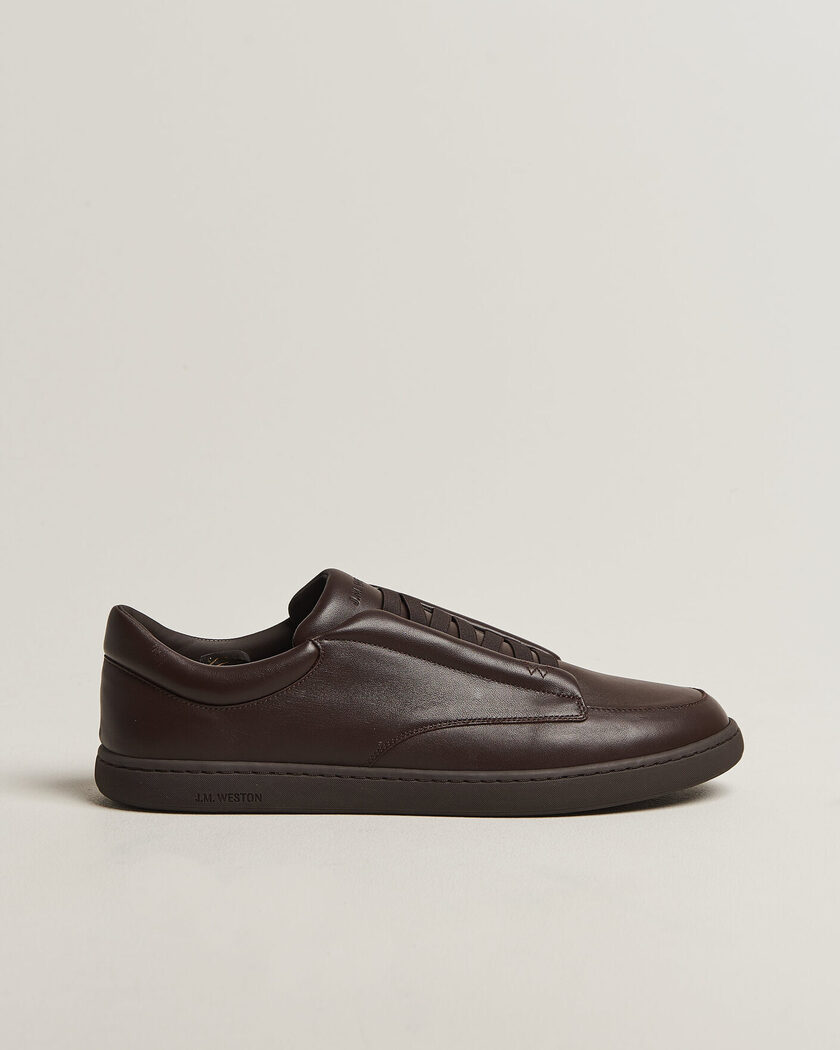 J.M. Weston Dress Sneaker Dark Brown Nappa – Bruin