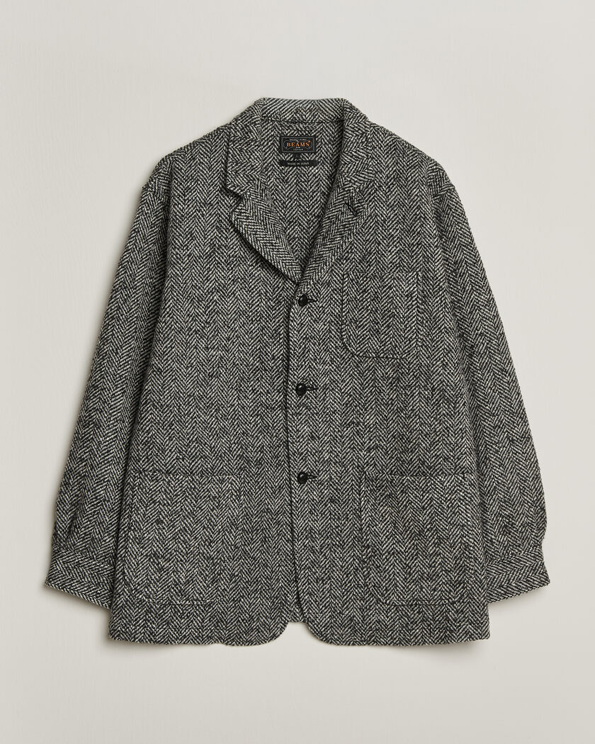 BEAMS PLUS Wool Herringbone Jacket Grey – Grijs
