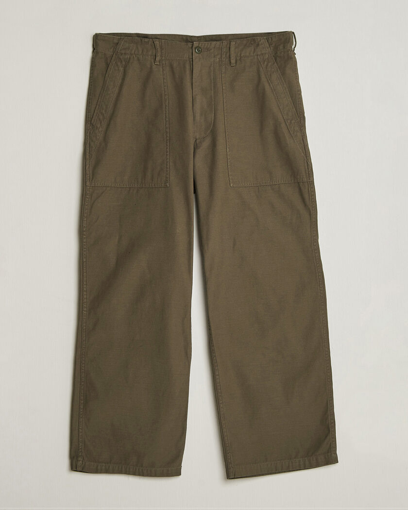 BEAMS PLUS MIL Utility Sateen Trousers Olive Brown – Groen
