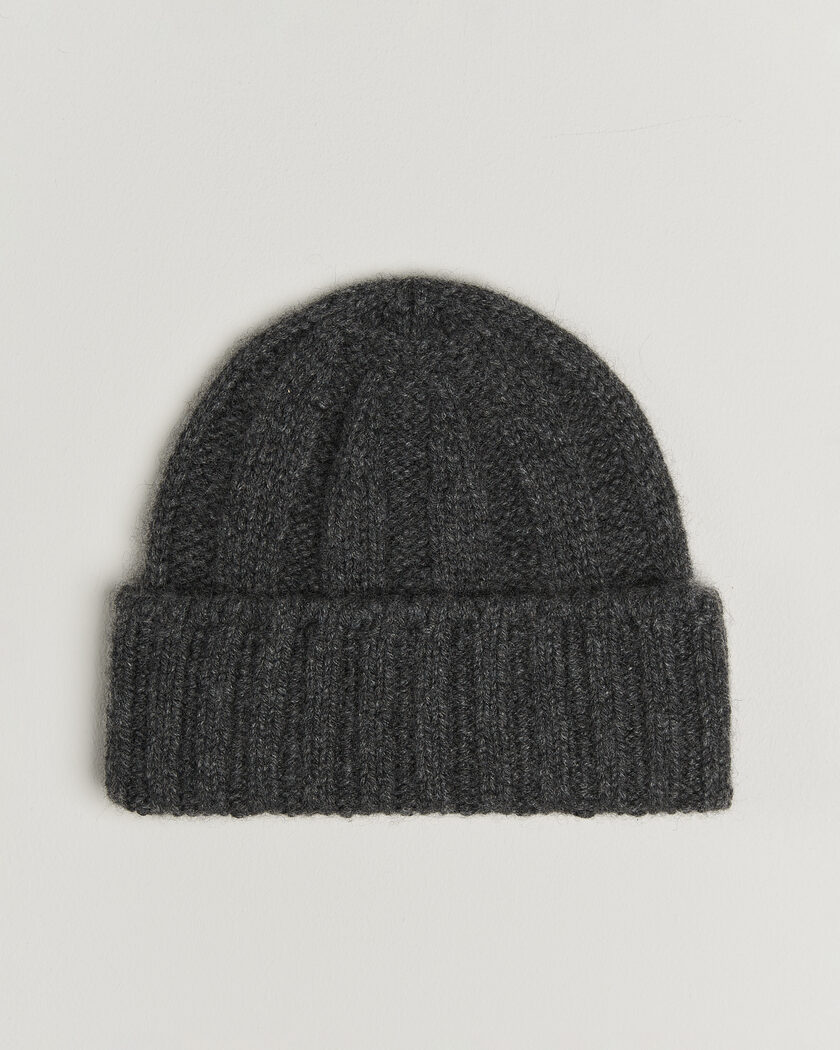BEAMS PLUS Cashmere Rib Beanie Grey – Grijs