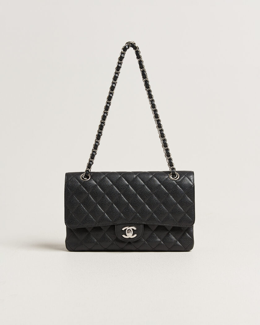 Chanel Pre-Owned Classic Medium Single Flap Bag Caviar Black – Zwart