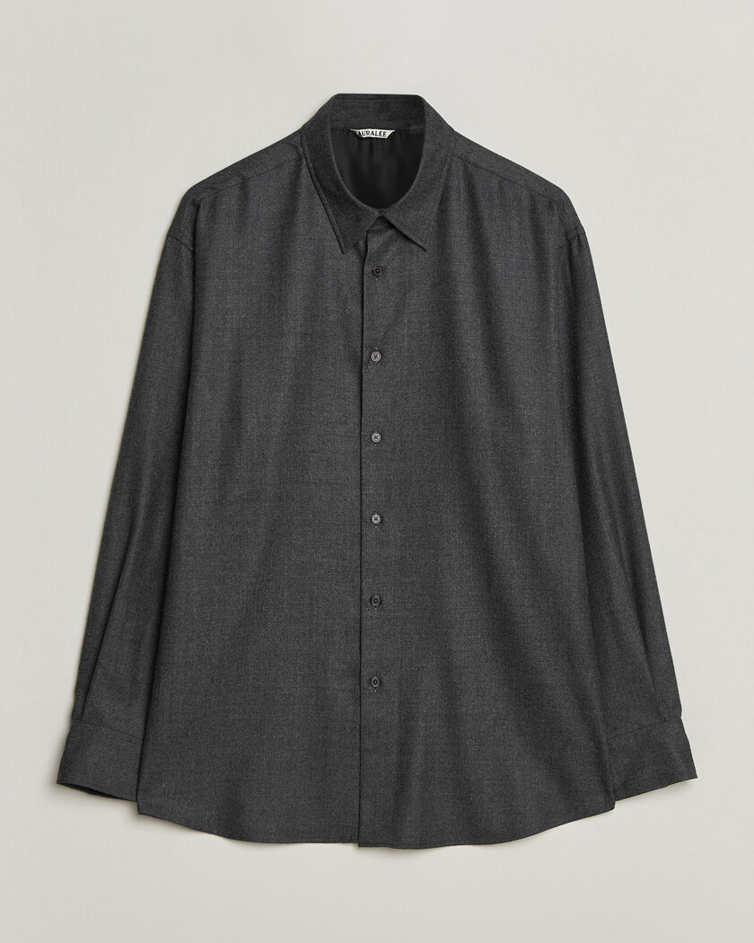 Auralee Super Light Wool Shirt Charcoal – Grijs