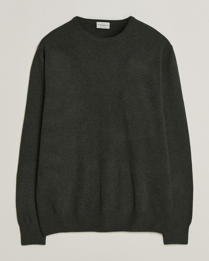 Morgano Wool/Cashmere Crewneck Dark Green – Groen