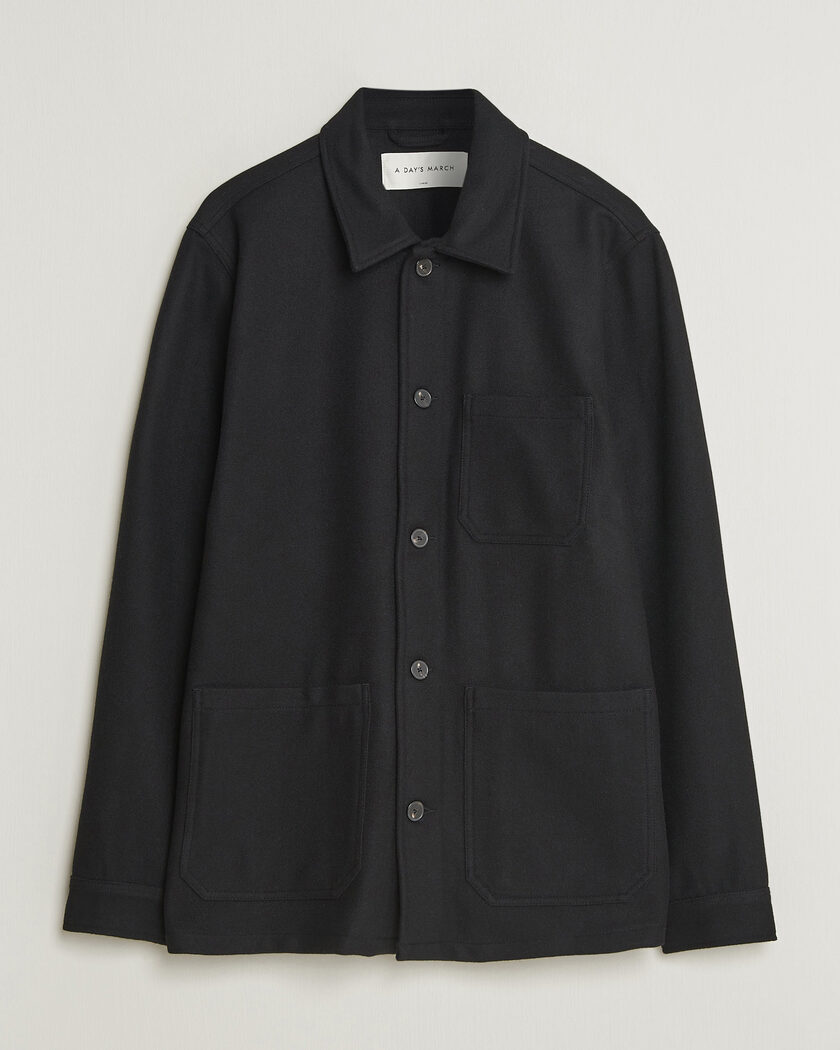 A Day's March Original Wool Overshirt Black – Zwart