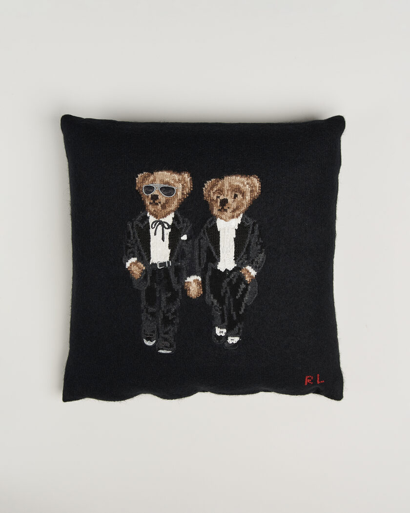 Ralph Lauren Home Ralph & Ricky Bear Wool/Alpaca Pillow Black – Zwart