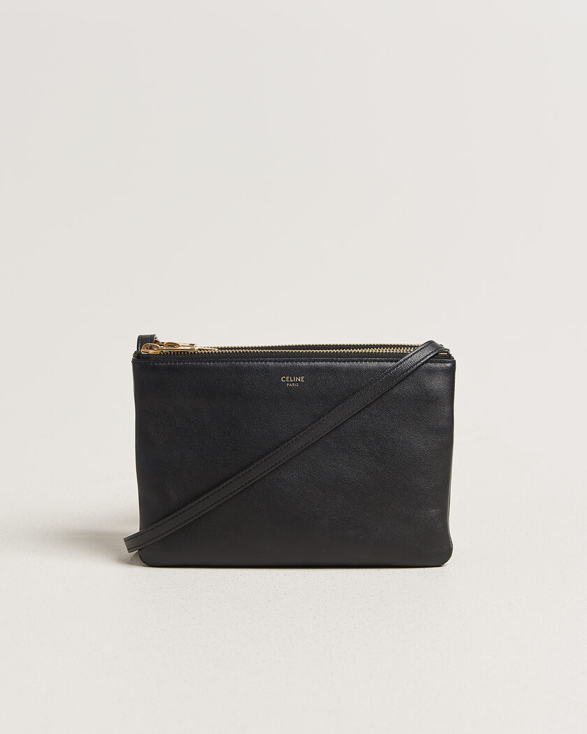  Celine Pre-Owned Trio Bag Small Leather Black – Zwart