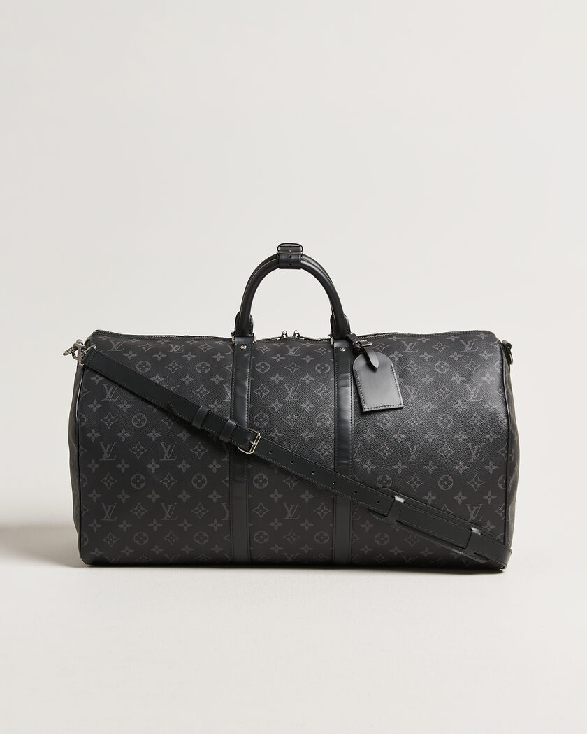 Louis Vuitton Pre-Owned Keepall 55 Bandoulière Monogram Eclipse – Zwart
