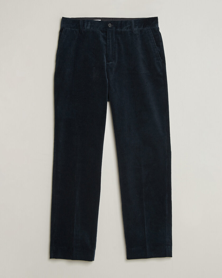 Filippa K Julian Corduroy Chino Trousers Dark Navy – Blauw