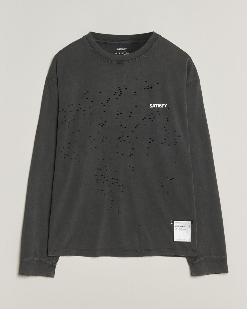 Satisfy MothTech Long Sleeve T-Shirt Aged Black – Zwart