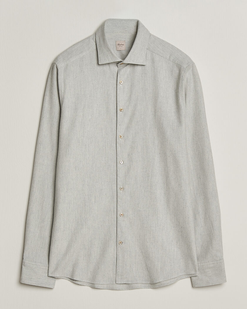 Stenströms Slimline Flannel Shirt Light Grey – Grijs