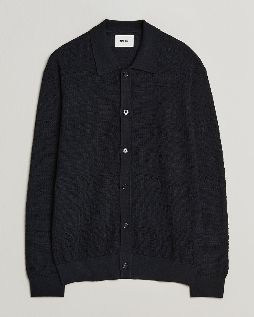 NN07 Nate Wool Knitted Cardigan Deep Navy – Blauw