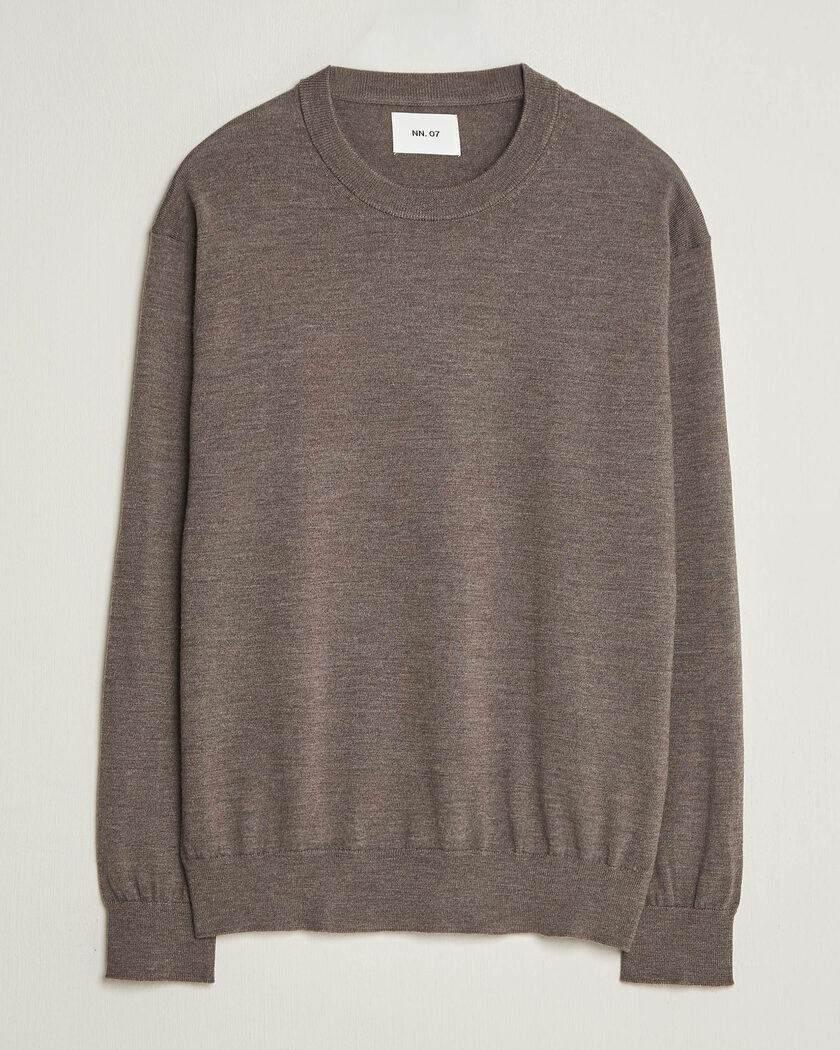 NN07 Nate Wool Knitted Crew Neck Mable Husk – Bruin