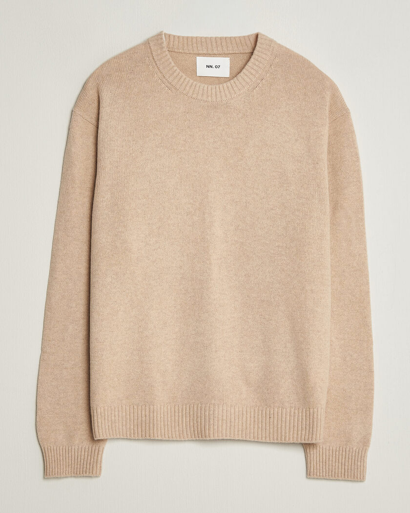 NN07 Russel Wool/Cotton Knitted Sweater Ecru – Wit