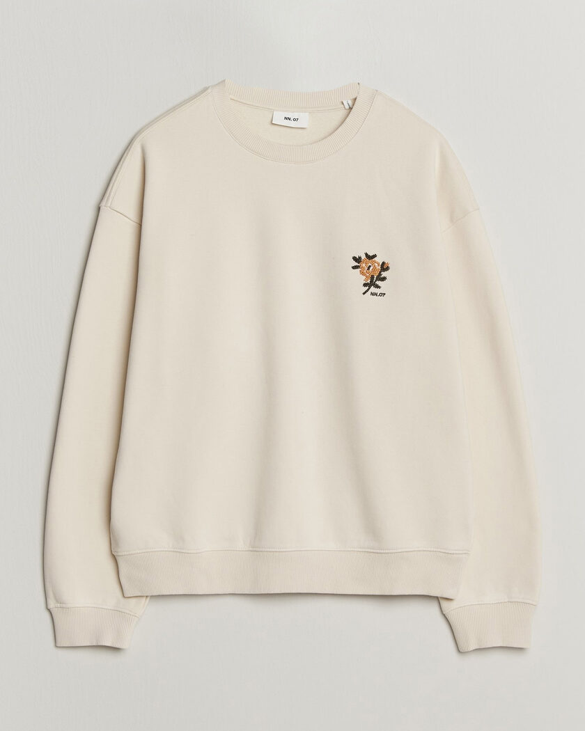 NN07 David Embroidered Sweatshirt Ivory – Wit