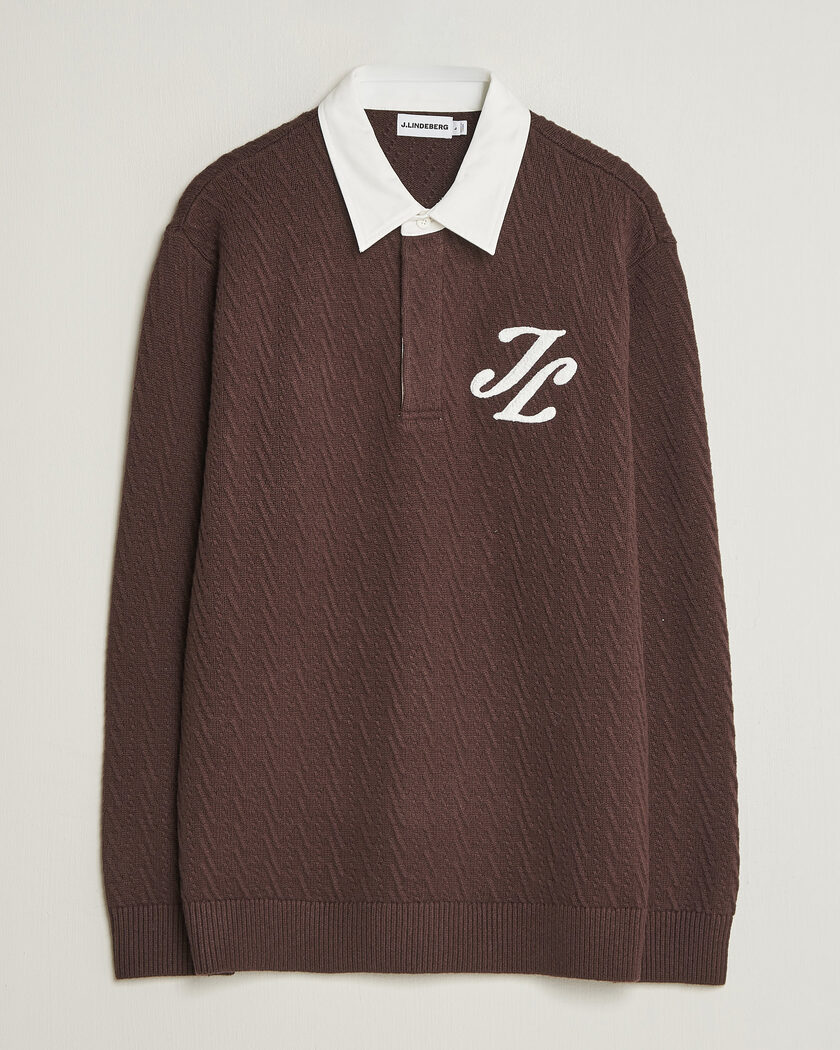 J.Lindeberg Johnny Knitted Rugby Seal Brown – Bruin