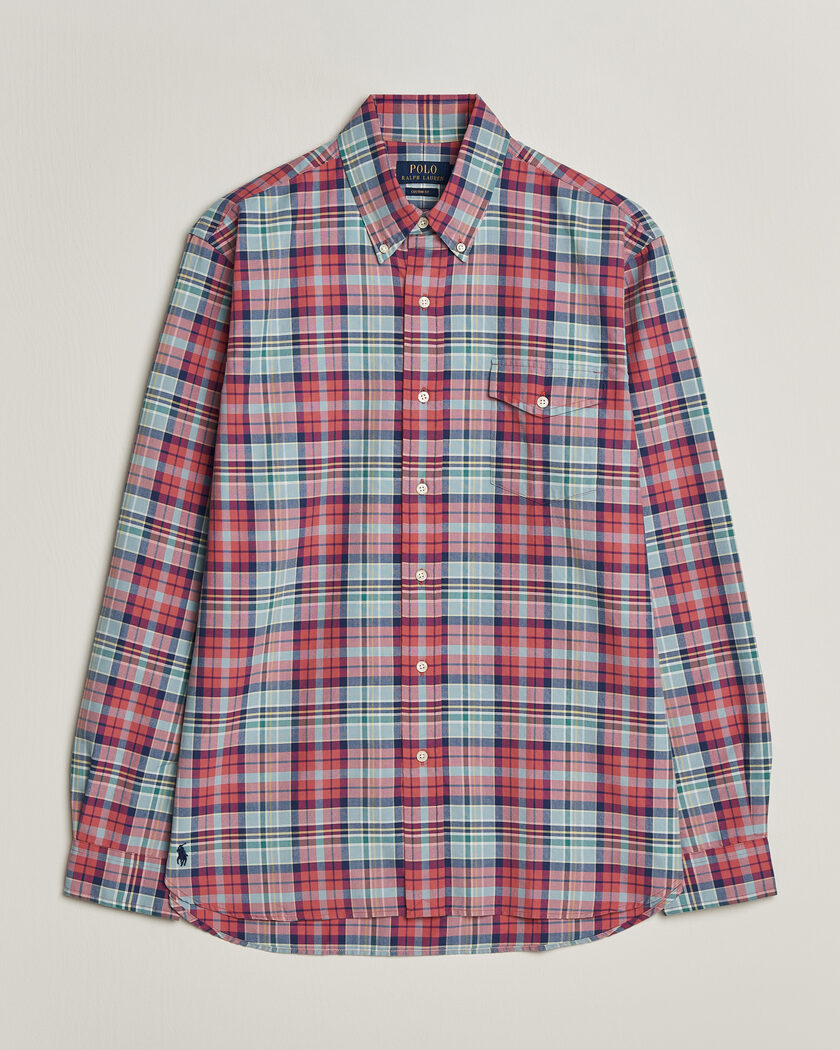 Polo Ralph Lauren Classic Fit Checked Oxford Sport Shirt Red Dusty Blue – Meerkleurig