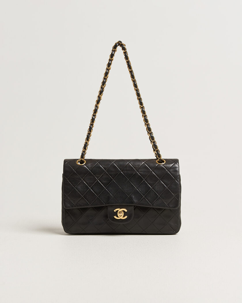 Louis Vuitton Pre-Owned Chanel Pre-Owned Classic Medium Double Flap Bag Lambskin Black – Zwart