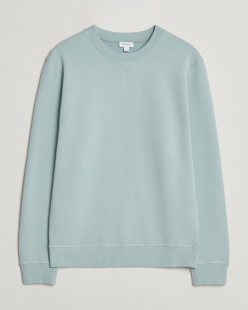 Sunspel Loopback Sweatshirt Light Green – Groen