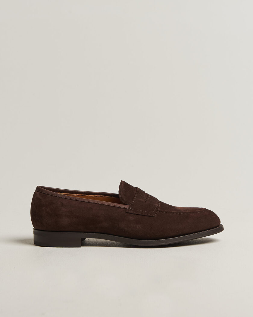 Edward Green Piccadilly Penny Loafer Mink Suede – Bruin