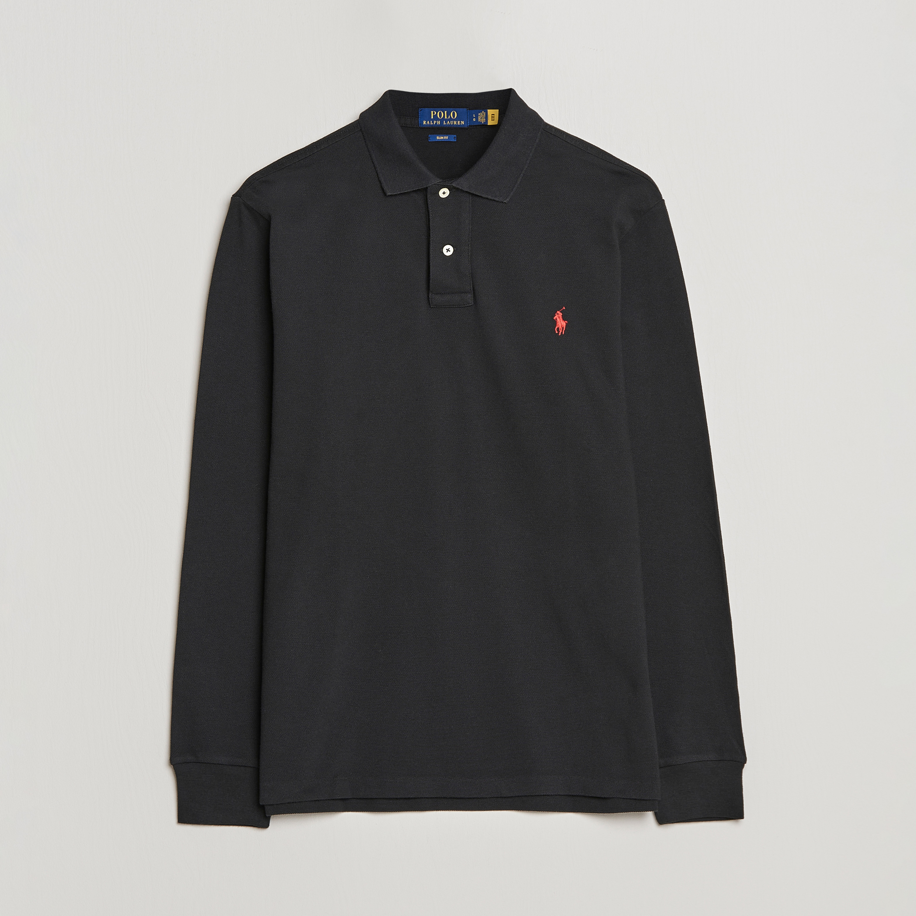 Polo Ralph Lauren Slim Fit Long Sleeve Polo Polo Black | Man