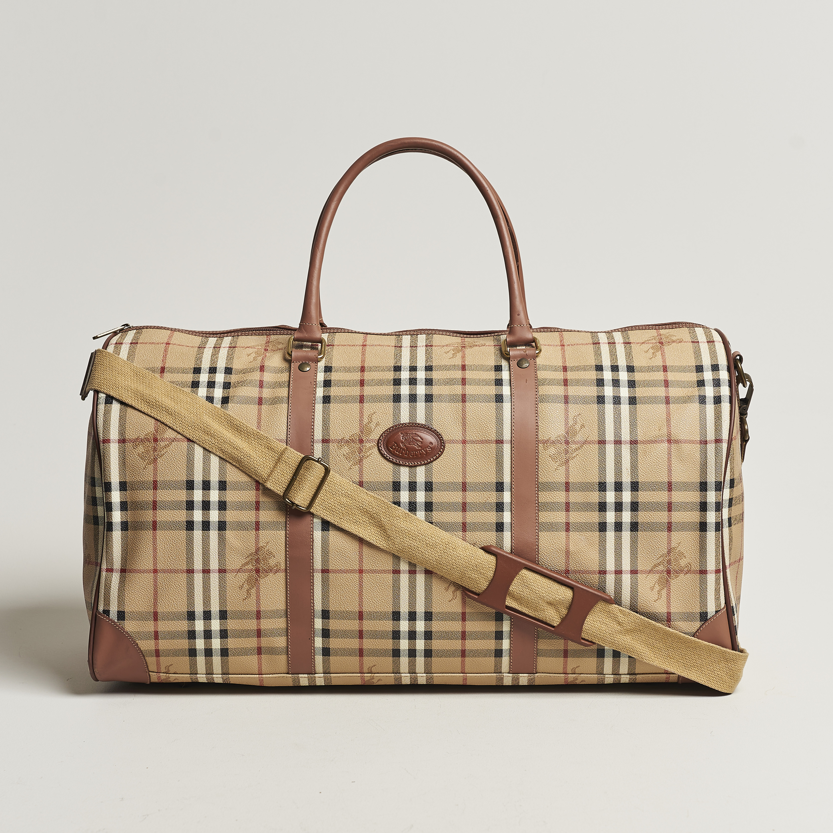 Burberry Pre Owned Duffle Bag Haymarket Check Man