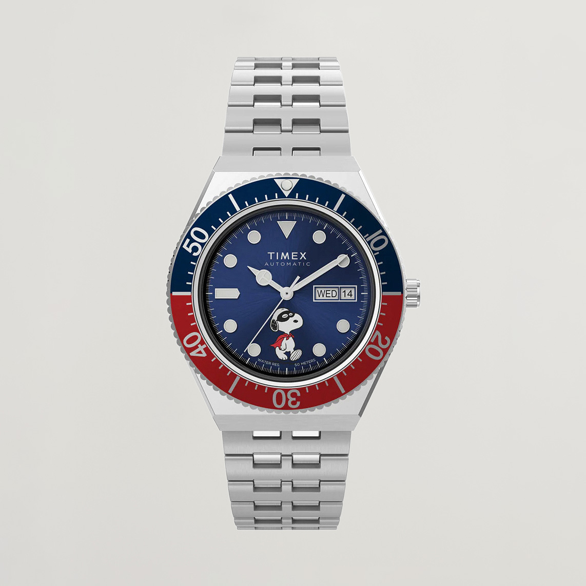 Timex M79 X Peanuts Masked Marvel Automatic 40mm Blue Dial Man CareOfCa