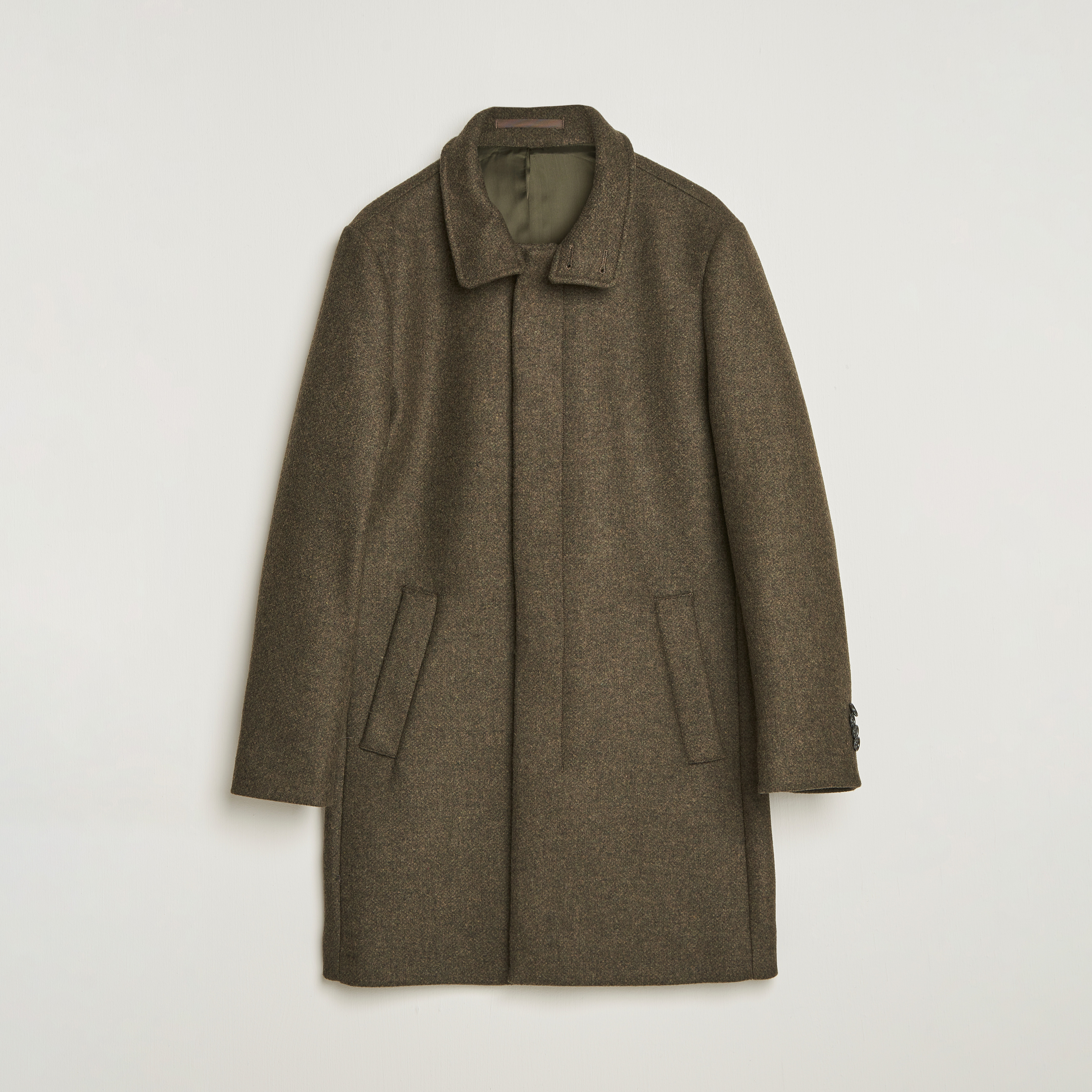 Tiger of Sweden Aleric Wool Stand Up Coat Olive Extreme | Man - CareOfCarl.
