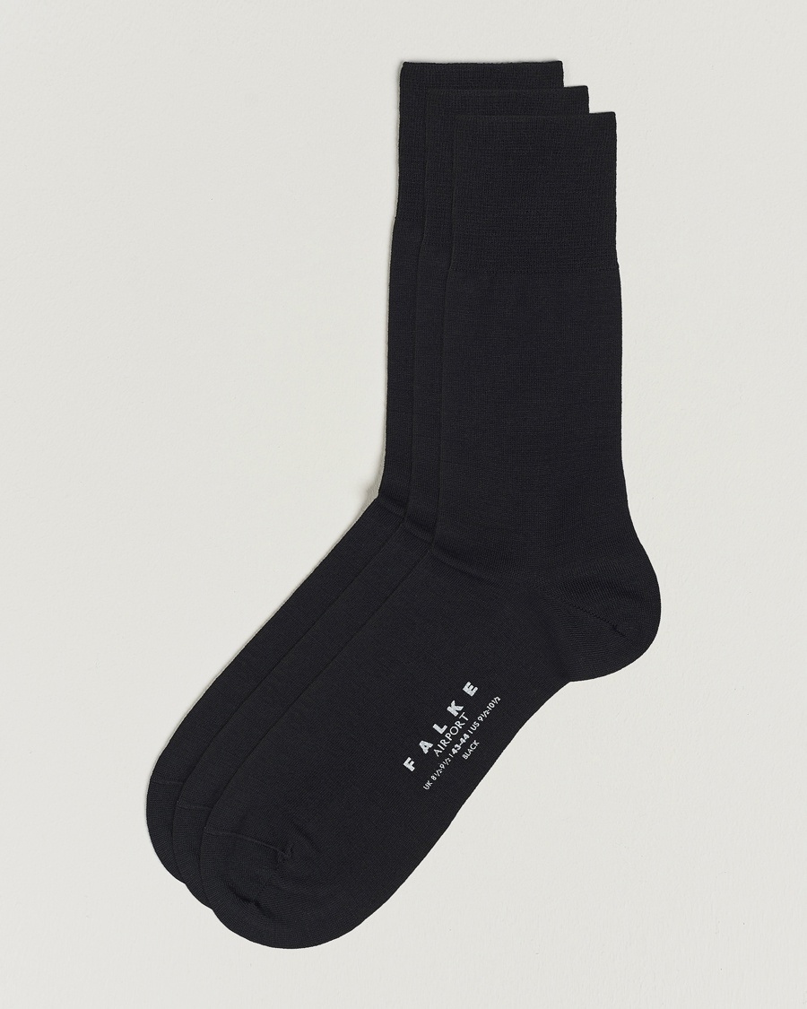 3-Pack Airport Socks Black – Zwart