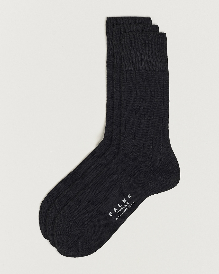 Falke 3-Pack Lhasa Cashmere Socks Black – Zwart