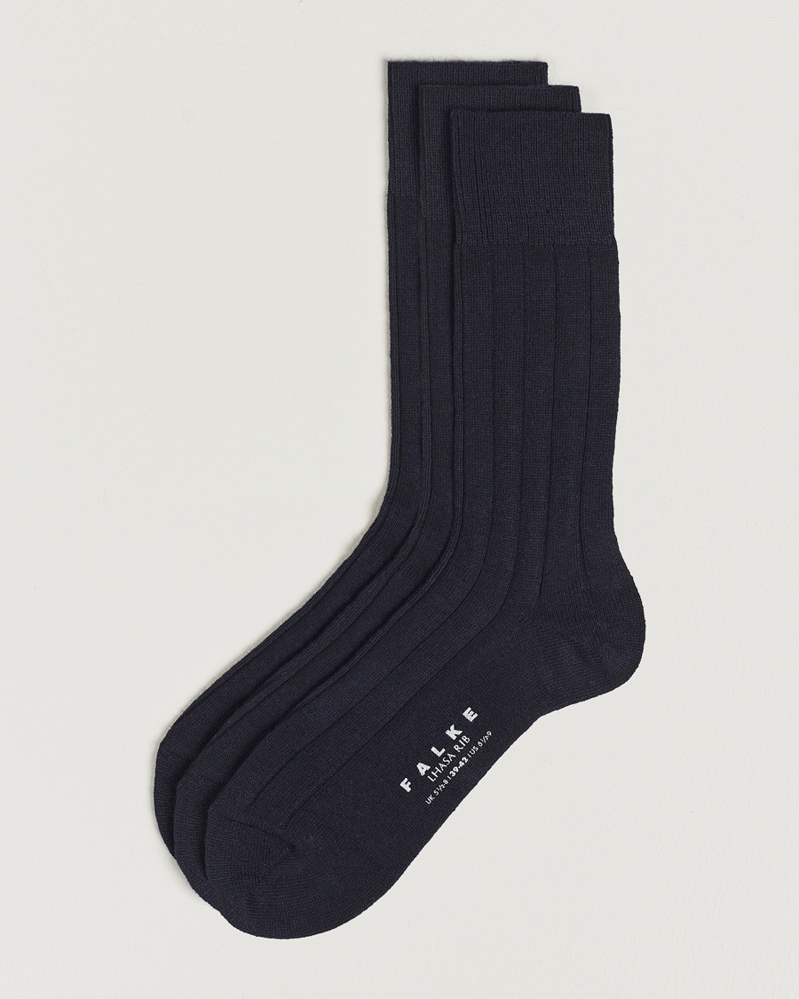 3-Pack Lhasa Cashmere Socks Dark Navy – Blauw
