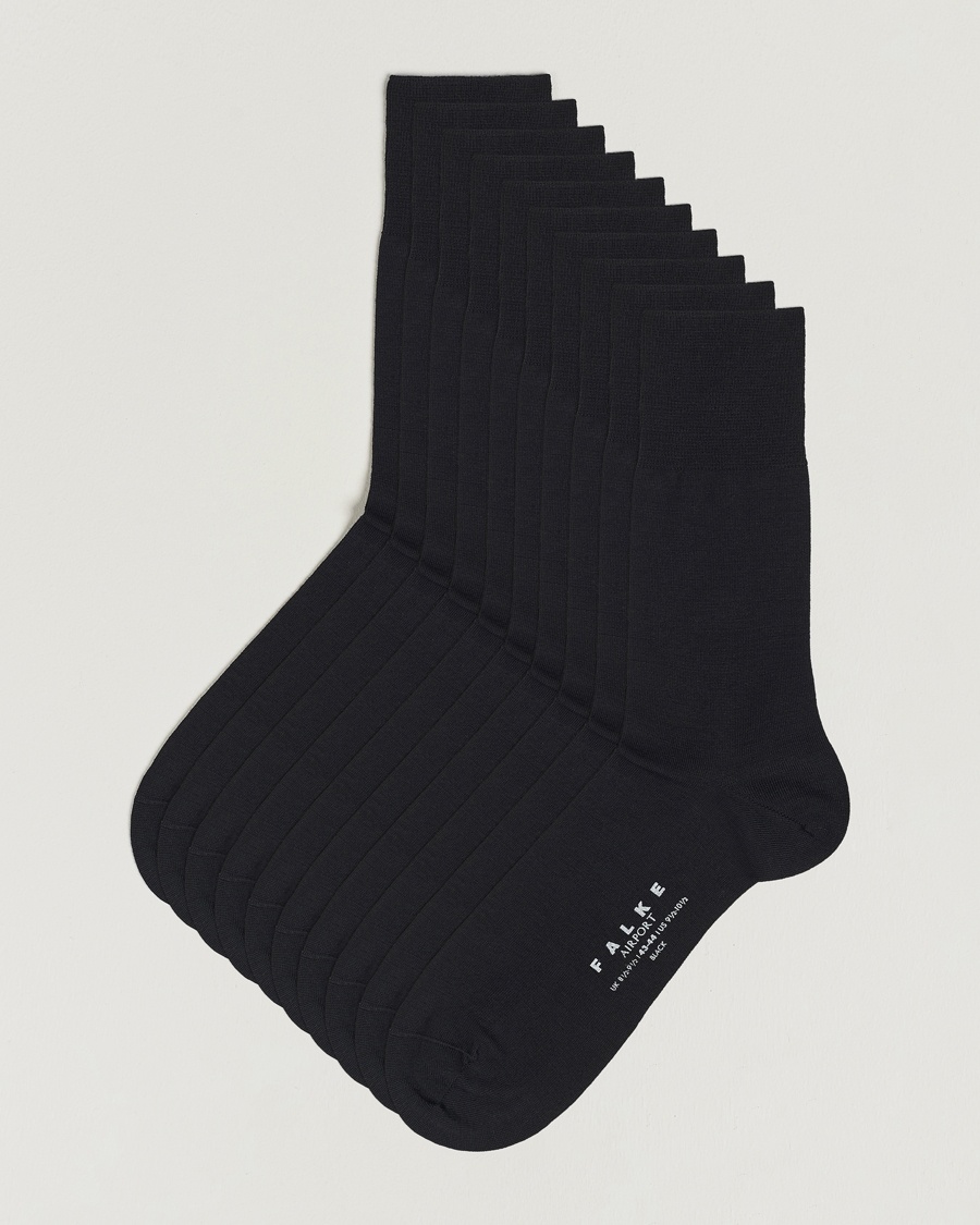 Falke 10-Pack Airport Socks Black – Zwart