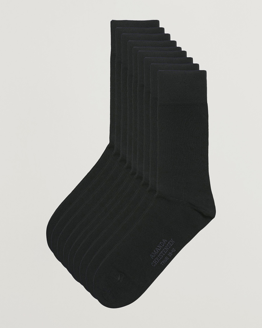 9-Pack True Cotton Socks Black – Zwart